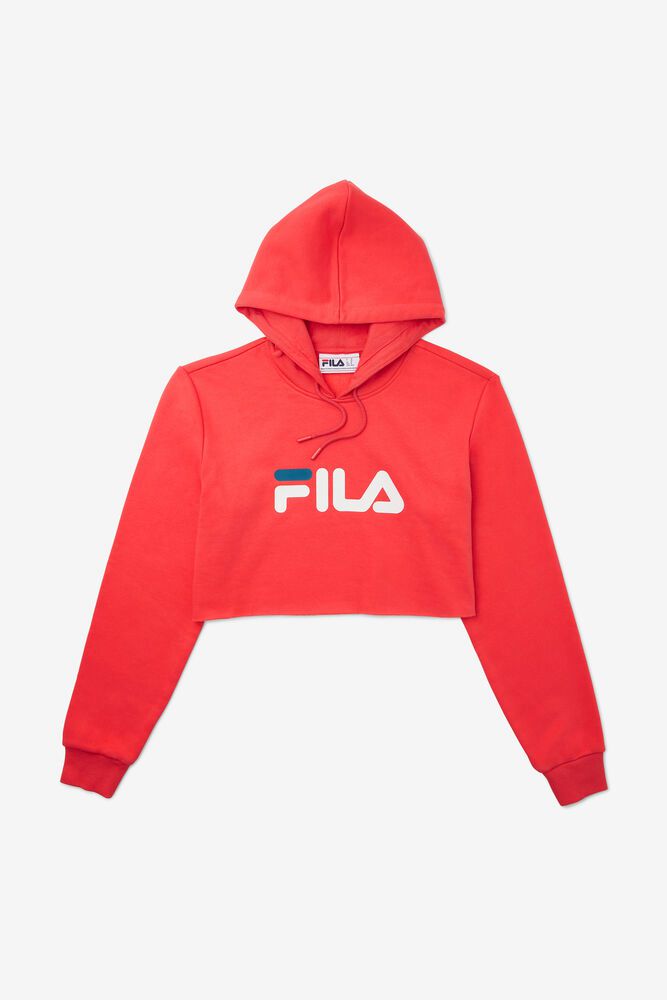 Fila Hoodie Lalage Cropped Womens Red - India LCN-936451